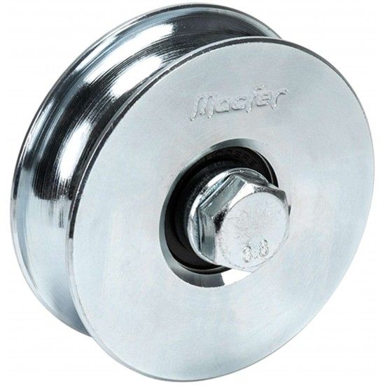 Roda "U" com parafuso 2 rolamentos galvanizada U2P 140x30mm (M14 70mm) ref� 206.0064 MACFER