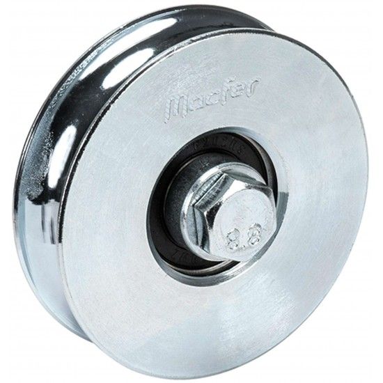 Roda "U" com parafuso 1 rolamento galvanizada U1P 120x20mm (M14 60mm) ref� 206.0006 MACFER