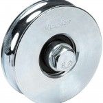 Roda "U" com parafuso 1 rolamento galvanizada U1P  60x17mm (M10 55mm) ref� 206.0003 MACFER
