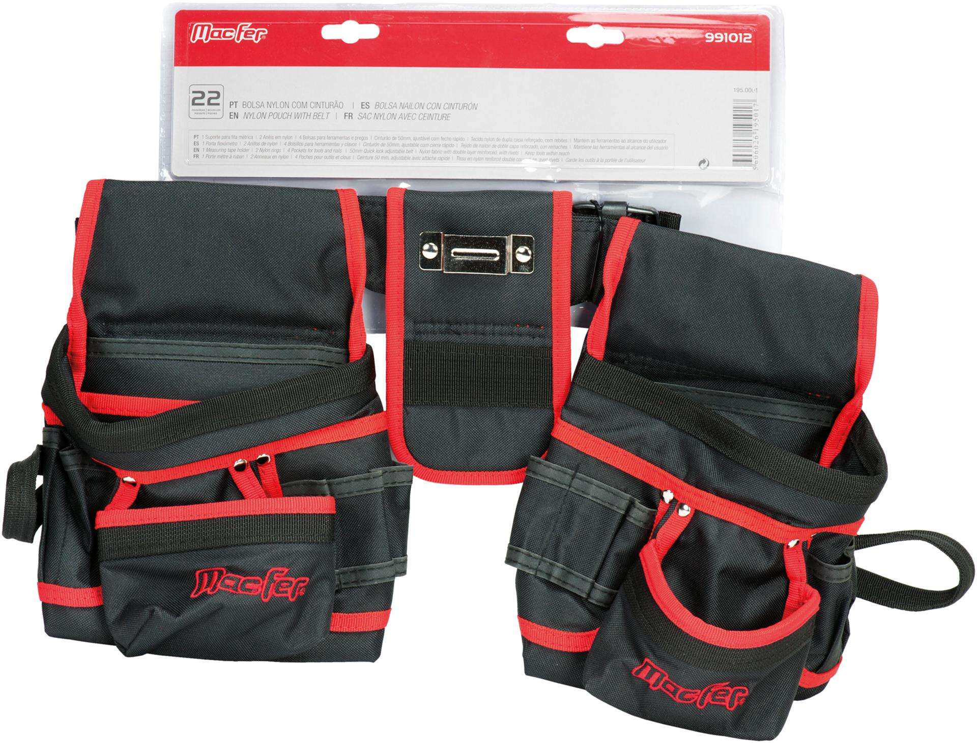 Bolsa nylon c/ cinturão MacFer 991012 22 div. refª 195.0001 MACFER