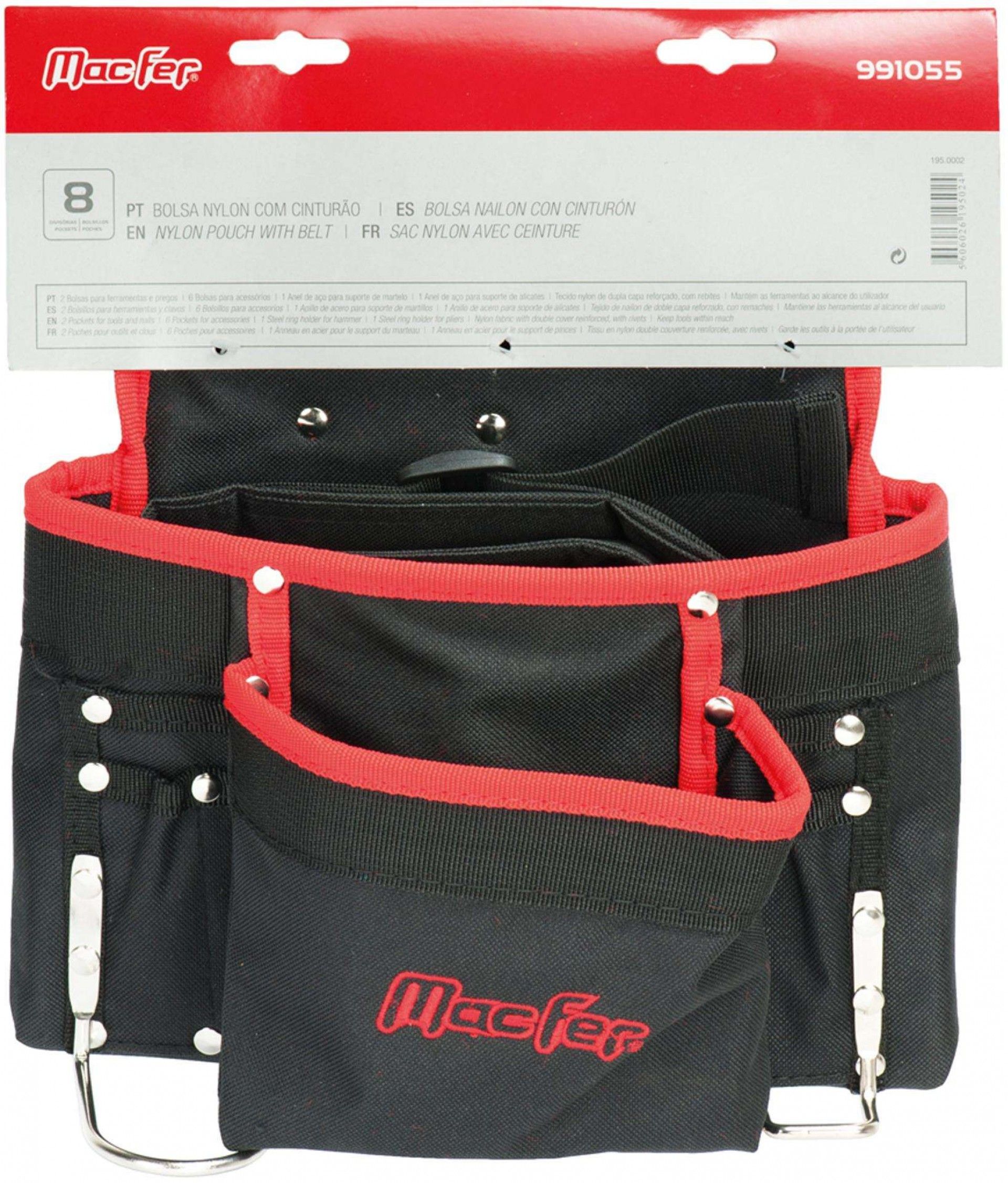 Bolsa nylon c/ cinturão MacFer 991055 8 div. refª 195.0002 MACFER