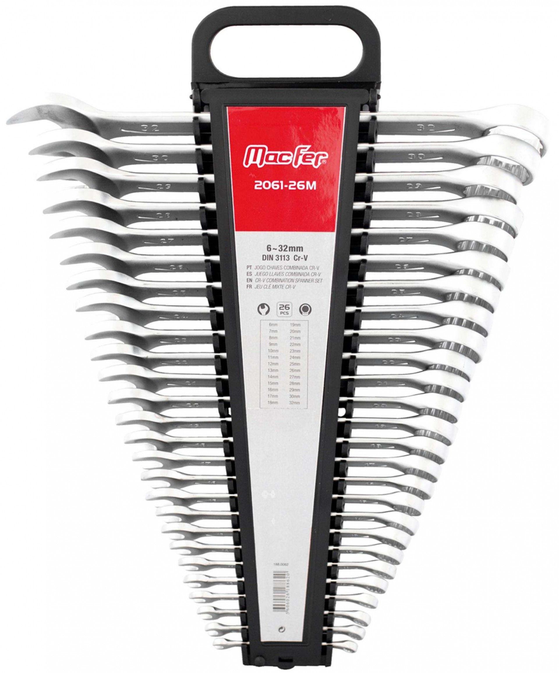 Jg. ch. combinada Cr-V MacFer 2061-26M 6~32mm 26pçs refª 188.0062 MACFER