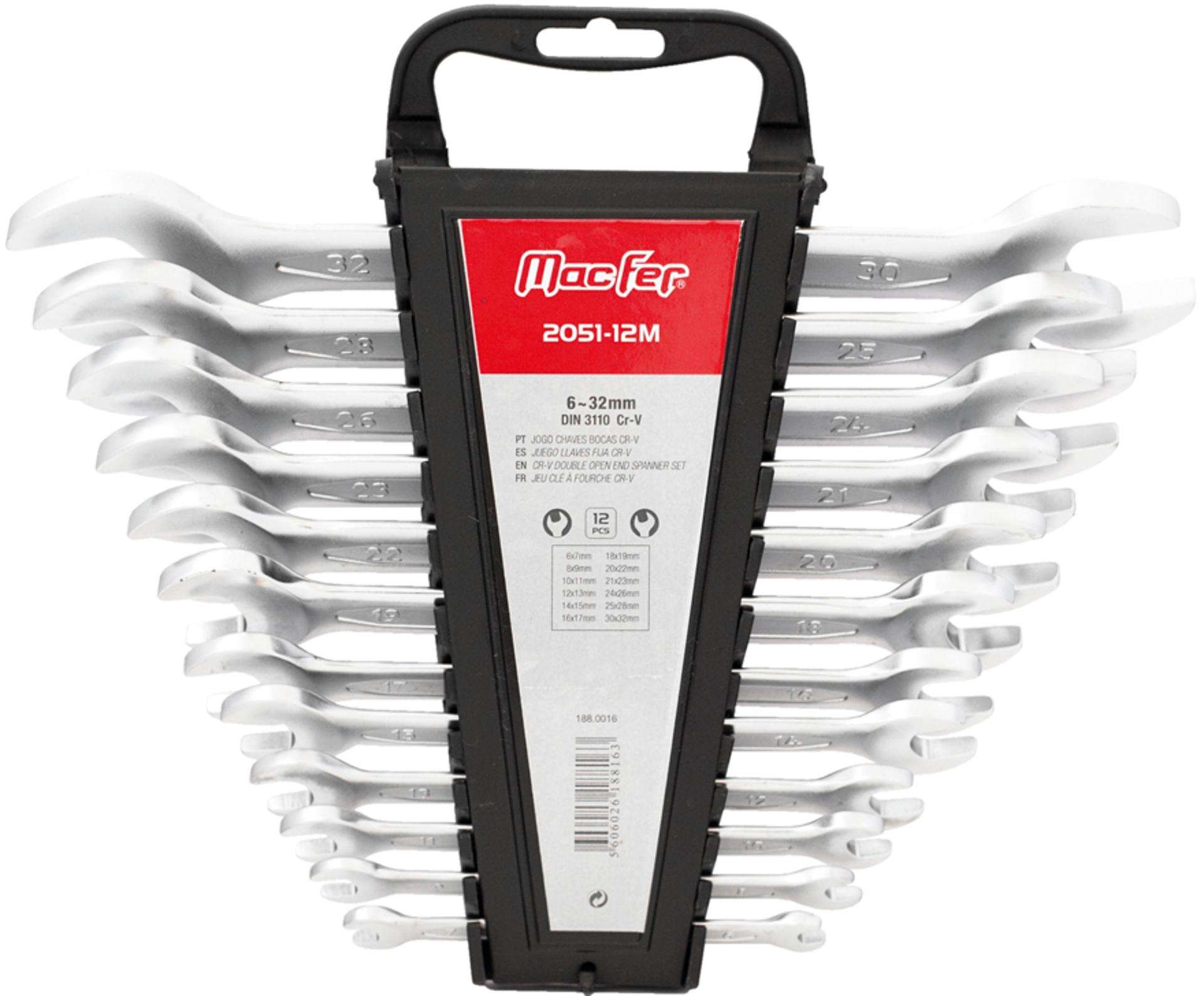 Jg. ch. bocas Cr-V MacFer 2051-12M 6~32mm 12pçs refª 188.0016 MACFER
