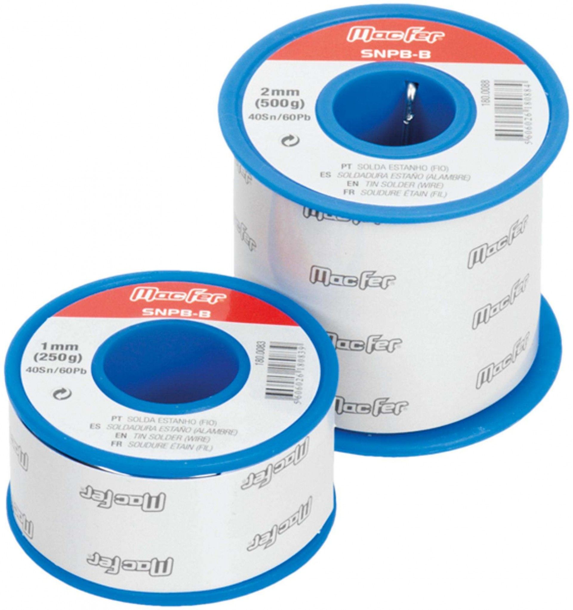 Solda estanho (fio) MacFer SNPB-B 40Sn/60Pb 2mm (200g) refª 180.0084 MACFER