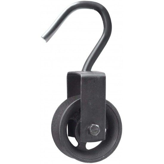 Roldana ferro fundido com gancho RGP-01  80mm preta ref� 175.0040 MACFER