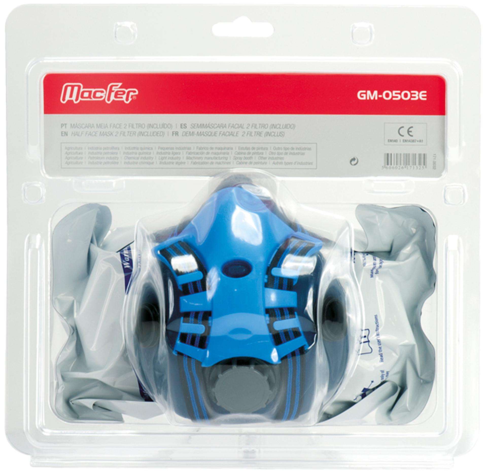 Más. meia face MacFer GM-0503E 2 filtros (incluídos) refª 171.0032 MACFER