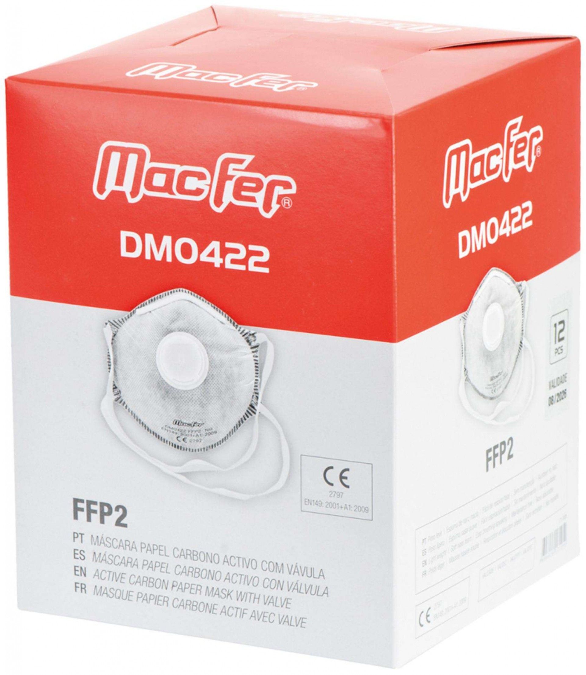Más. papel carb. act. c/ vál. MacFer DM0422 FFP2 refª 171.0005 MACFER