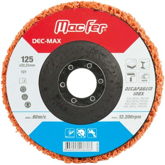 Disco decapagem 115mm p/ inox DEC-MAX ref� 166.0037 MACFER