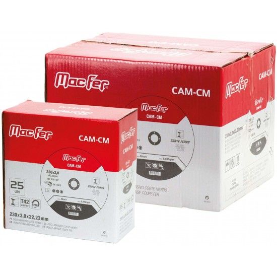 Disco abrasivo corte ferro MacFer CAM-CM 125x3,0x22,23mm refª 166.0011 MACFER Disco abrasivo corte ferro MacFer CAM-CM 125x3,0x22,23mm refª 166.0011 MACFER
