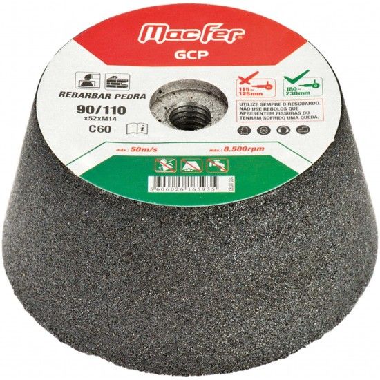 Rebolo esmeril t/ vaso MacFer GCP M14 90/110x52mm #24 ref� 165.0091 MACFER