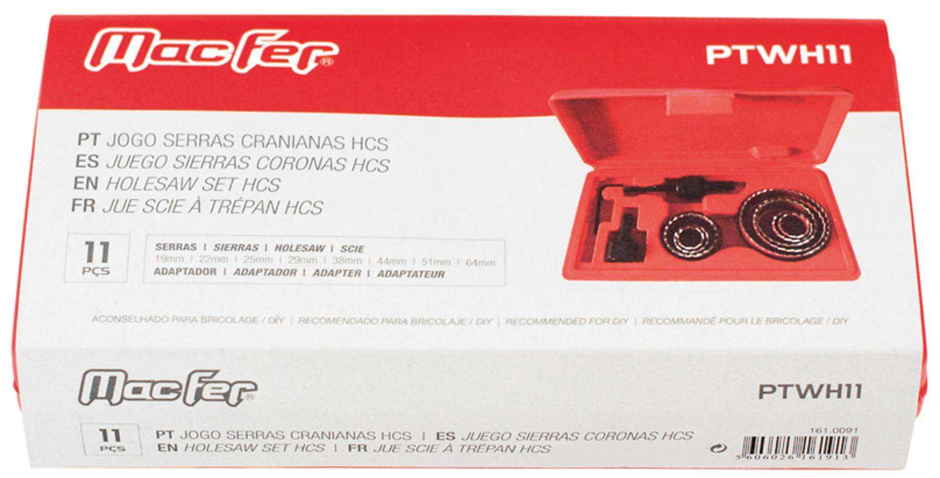 Jg. serras cranianas HCS PTWH11 11pçs refª 161.0091 MACFER