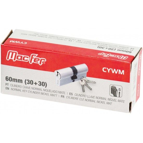 Cil. ch. normal mf CYWM 70mm (35+35) niq. mate refª 151.0067 MACFER Cil. ch. normal mf CYWM 70mm (35+35) niq. mate refª 151.0067 MACFER