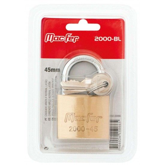 Cadeado argola normal latão mf 2000-40-BL 40mm refª 150.0065 MACFER Cadeado argola normal latão mf 2000-40-BL 40mm refª 150.0065 MACFER