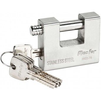 Cadeado rect. inox mf 2022-70-BL 70mm refª 150.0055 MACFER Cadeado rect. inox mf 2022-70-BL 70mm refª 150.0055 MACFER