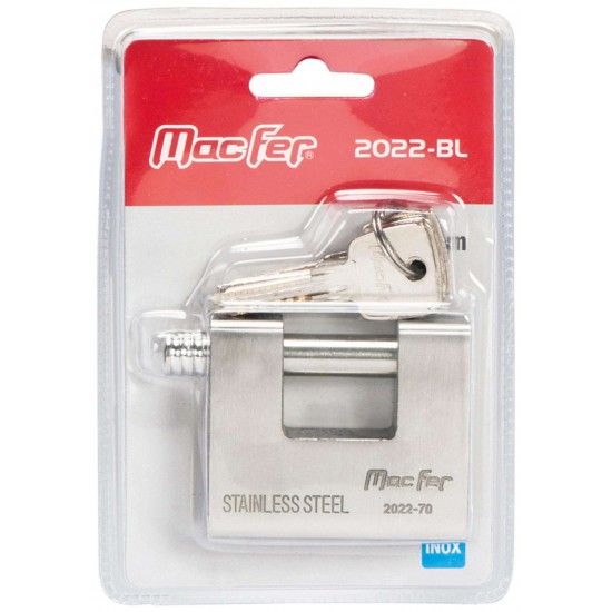 Cadeado rect. inox mf 2022-70-BL 70mm refª 150.0055 MACFER Cadeado rect. inox mf 2022-70-BL 70mm refª 150.0055 MACFER