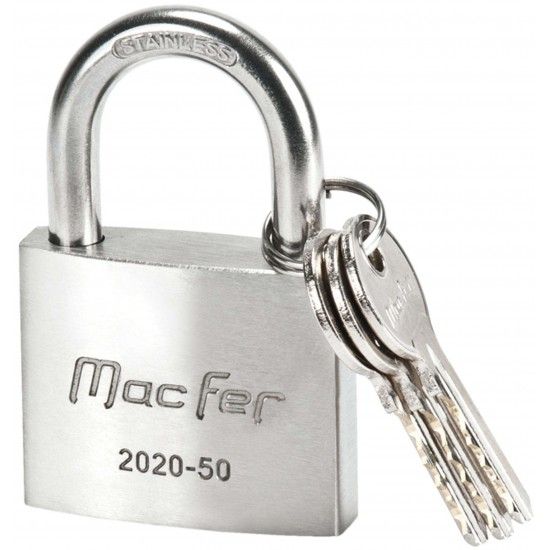 Cadeado argola normal inox mf 2020-50-BL 50mm refª 150.0053 MACFER Cadeado argola normal inox mf 2020-50-BL 50mm refª 150.0053 MACFER