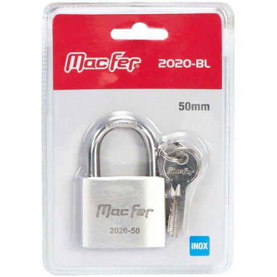 Cadeado argola normal inox mf 2020-50-BL 50mm refª 150.0053 MACFER Cadeado argola normal inox mf 2020-50-BL 50mm refª 150.0053 MACFER