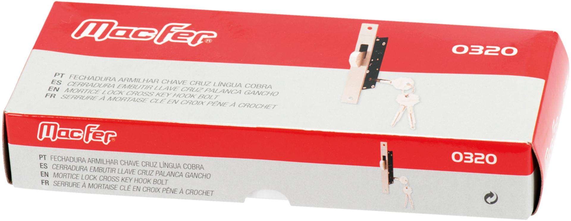 Fechadura arm. ch. cruz língua cobra mf 0320 KA-A1 refª 140.0090 MACFER