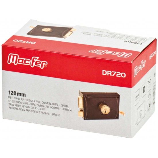 Fechadura pregar � face ch. normal MacFer DR720 120mm Dta ref� 140.0062 MACFER