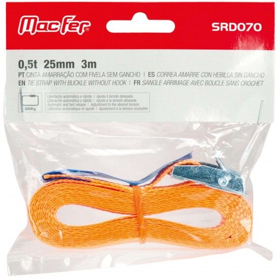 Cinta amarra��o com fivela sem gancho SRD070 0,5t 25mm 3m ref� 132.0001 MACFER