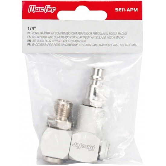 Ponteira para ar comprimido com adaptador articul�vel rosca macho SE11-APM 1/4" ref� 129.0097 MACFER
