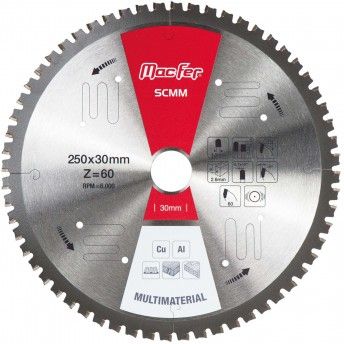 Disco serra circular multimaterial MacFer SCMM 184x30mm Z60 ref� 125.0064 MACFER