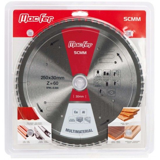 Disco serra circular multimaterial MacFer SCMM 160x20mm Z60 ref� 125.0062 MACFER