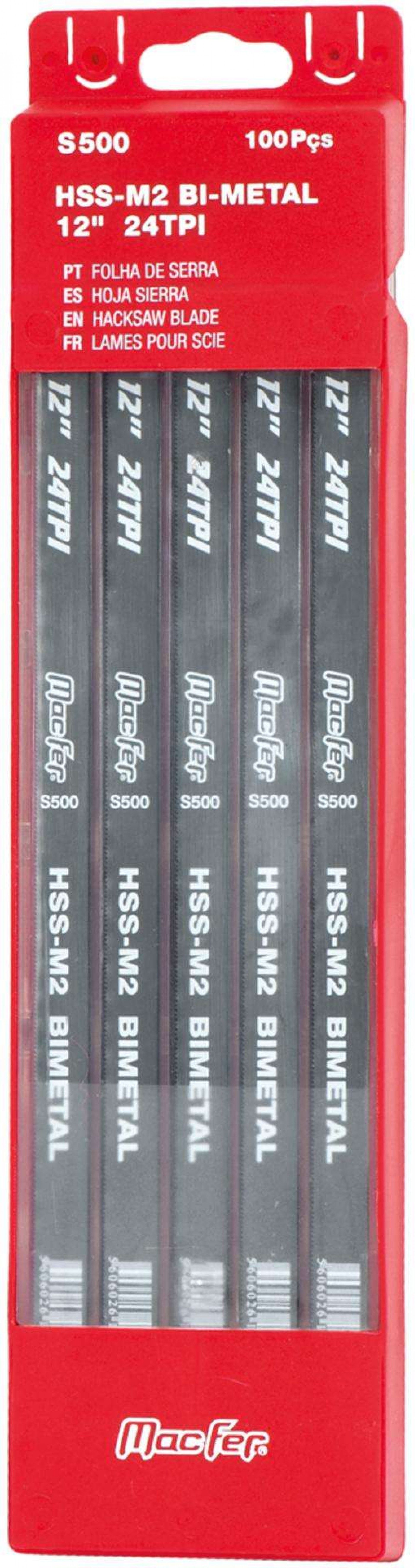 Folha serra bimetal HSS-M2 S500 24TPI refª 123.0051 MACFER