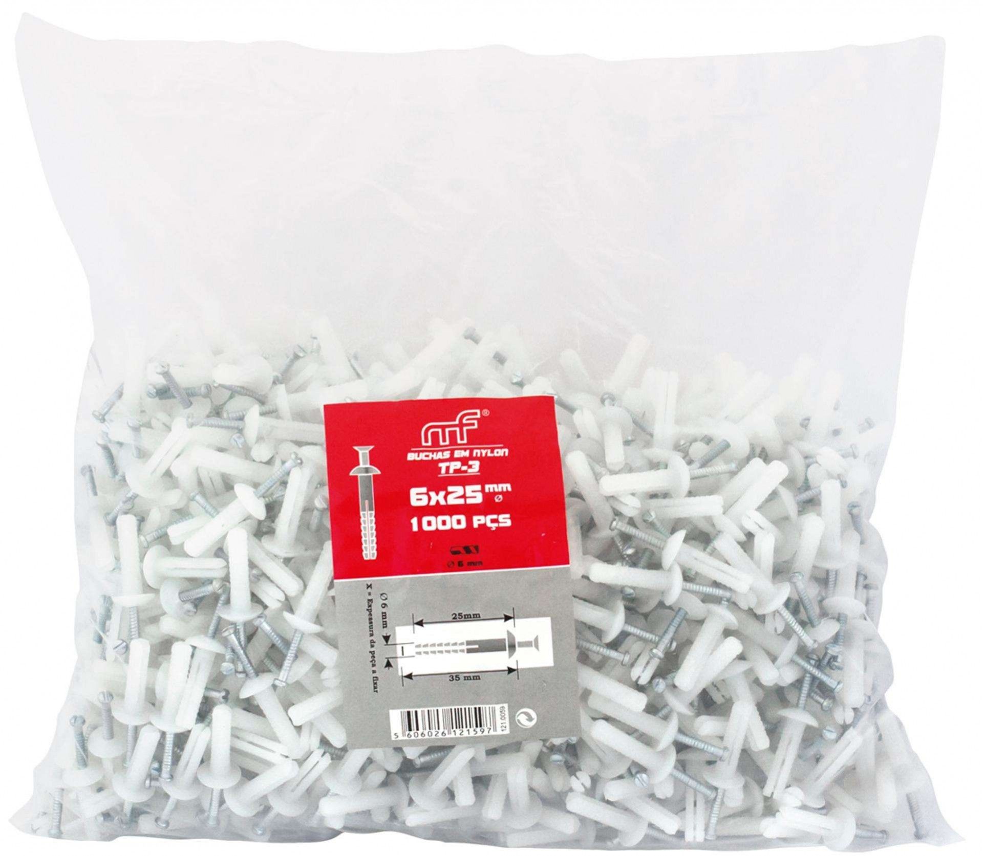 Bucha nylon TP cogumelo mf TP-3 6x25mm refª 121.0059 MACFER