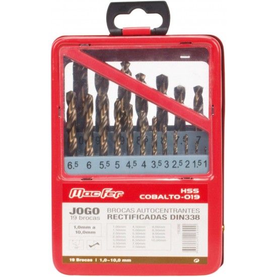 Jg. brocas cil. MacFer HSS-Cobalto-025 1~13mm 25p�s ref� 118.0091 MACFER