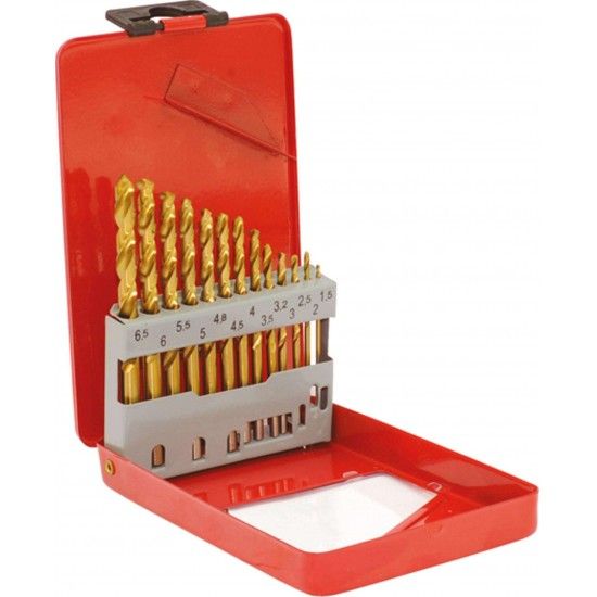 Jg. brocas cil. tit�nio MacFer HSS-M2TIN-013 1,5~6,5mm 13p�s ref� 117.0089 MACFER