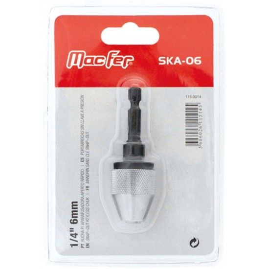 Bucha berbequim p/ aparaf. a. r�pido MacFer SKA-06 1/4" 6mm ref� 115.0014 MACFER