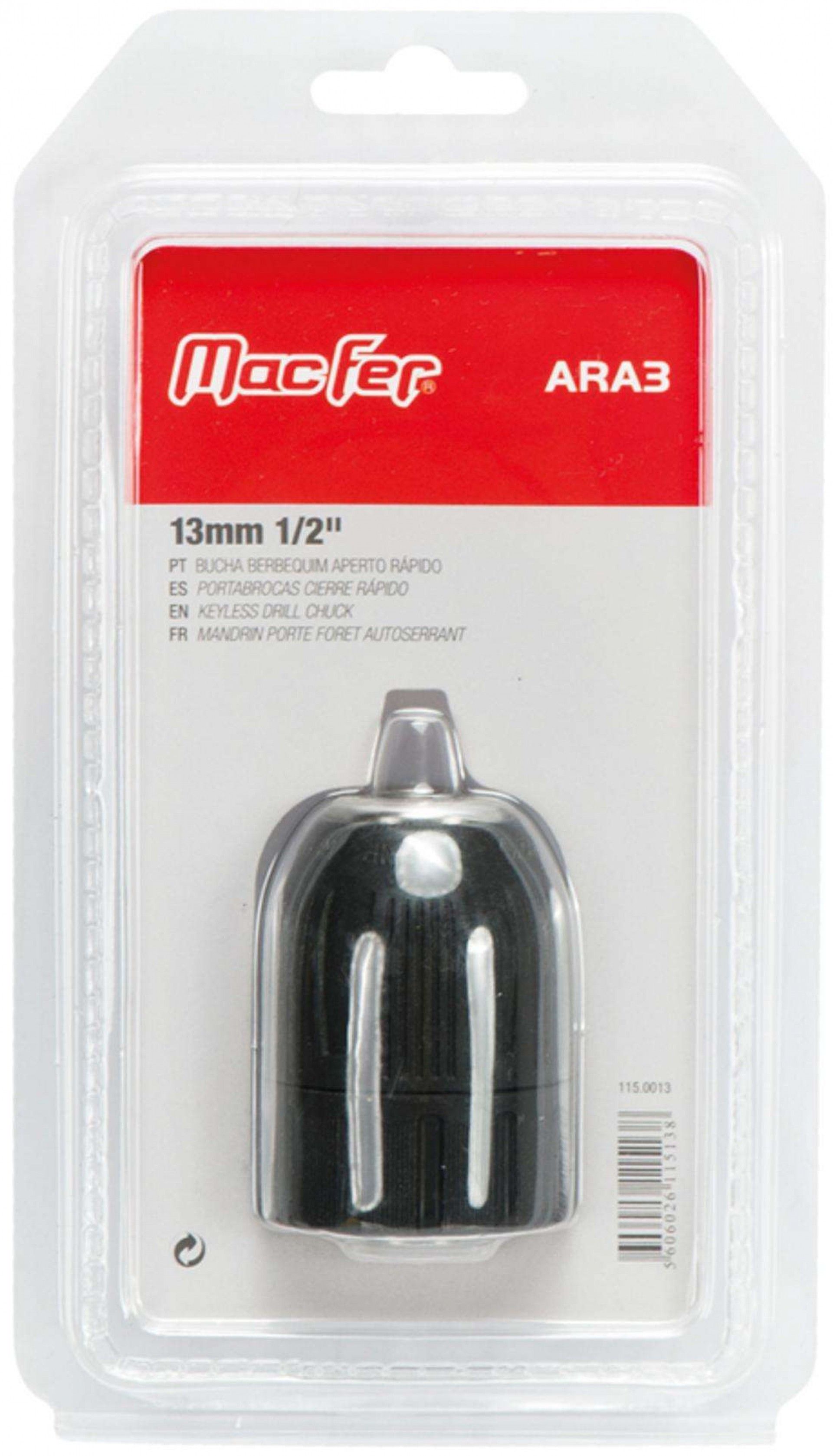 Bucha berbequim a. rápido MacFer ARA3 13mm 1/2" refª 115.0013 MACFER