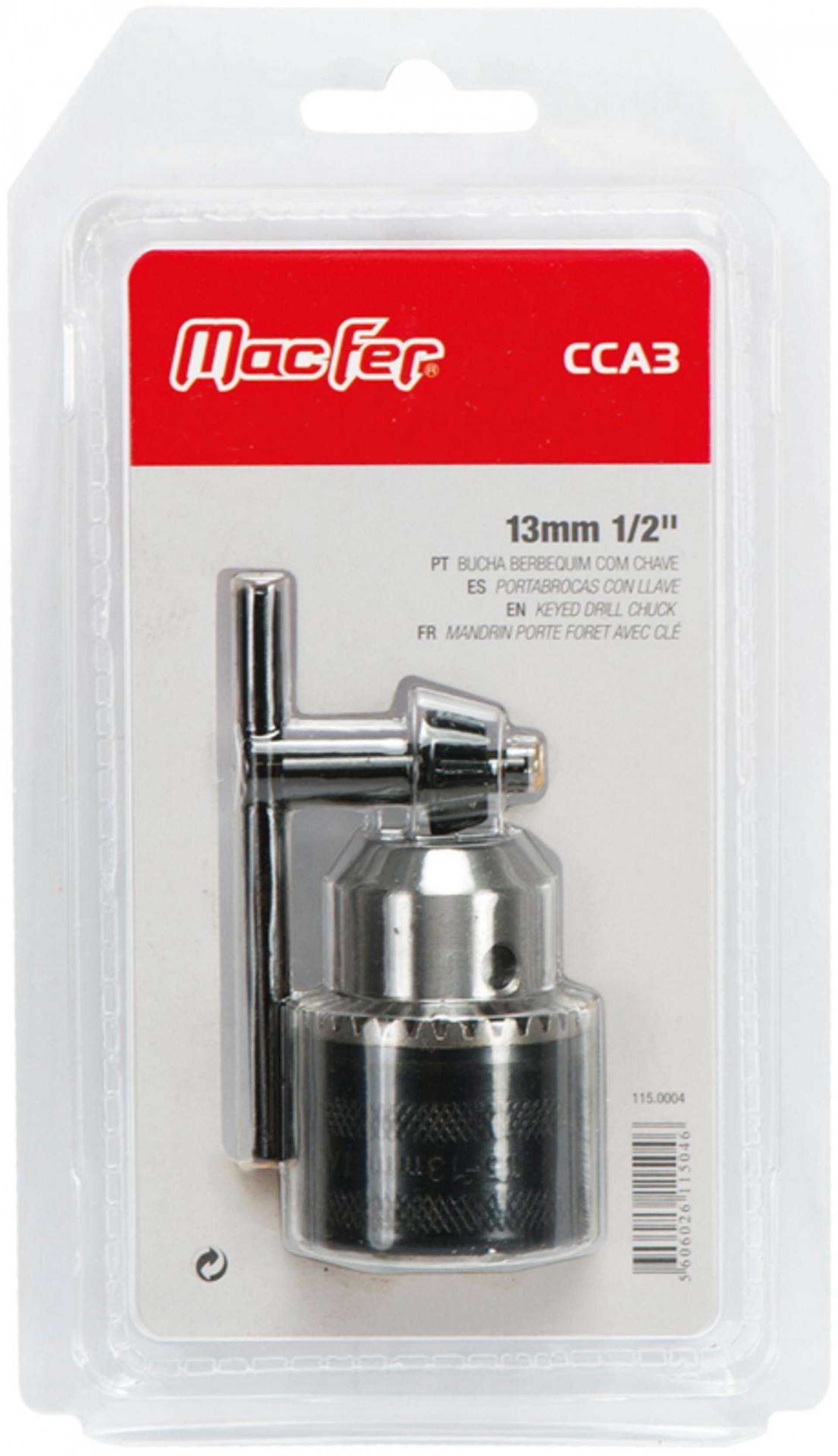 Bucha berbequim c/ ch. MacFer CCA3 13mm 1/2" refª 115.0004 MACFER