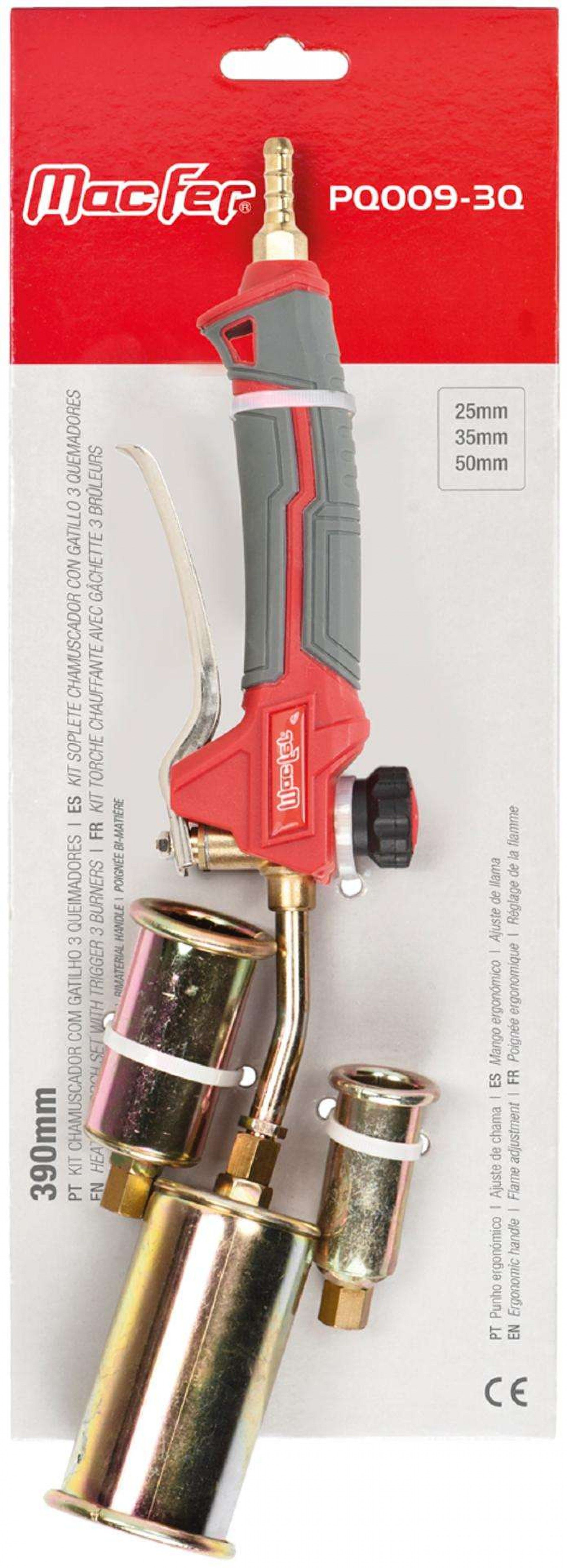 Kit chamuscador c/ gatilho MacFer PQ009-3Q 390mm 3 quei. refª 114.0045 MACFER