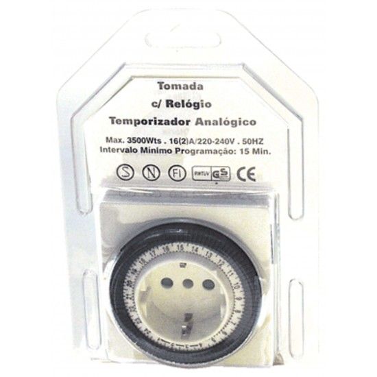 Rel�gio temporizador anal�gico MacFer TG-9 16A ref� 113.0021 MACFER