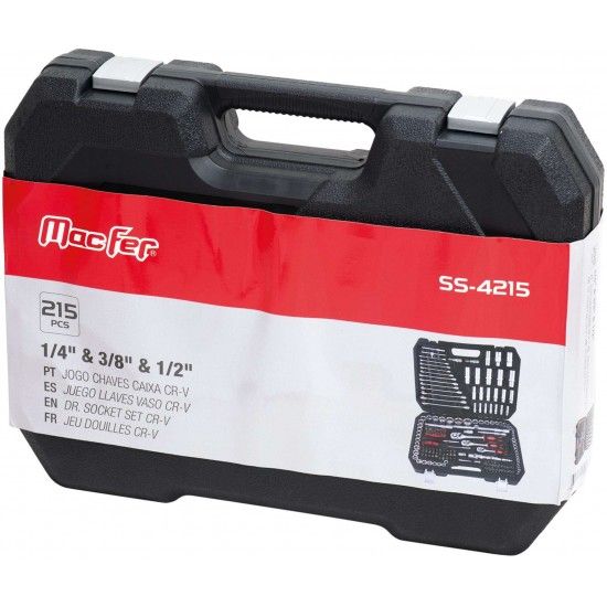 Jg. ch. cx. Cr-V MacFer SS-4215 1/4" & 3/8" & 1/2" 215p�s ref� 105.0015 MACFER