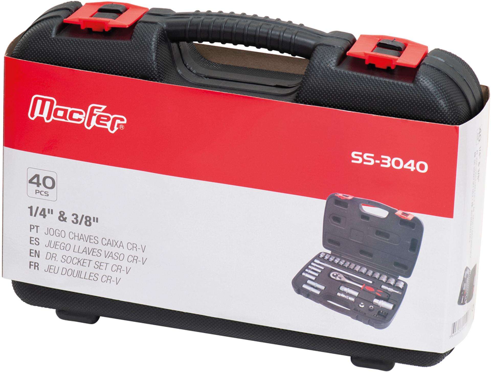 Jg. ch. cx. Cr-V MacFer SS-3040 1/4" & 3/8" 40pçs refª 105.0002 MACFER