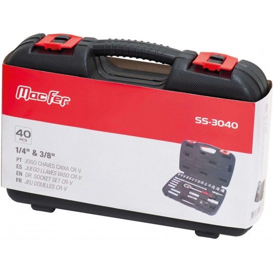 Jg. ch. cx. Cr-V MacFer SS-3040 1/4" & 3/8" 40pçs refª 105.0002 MACFER Jg. ch. cx. Cr-V MacFer SS-3040 1/4" & 3/8" 40pçs refª 105.0002 MACFER
