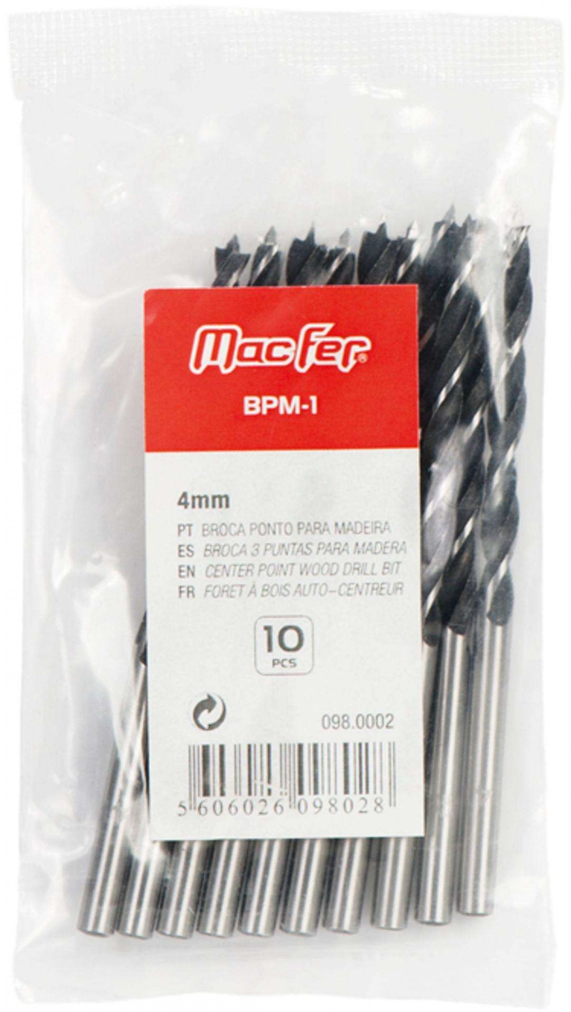 Broca ponto p/ madeira MacFer BPM-1 14mm refª 098.0012 MACFER