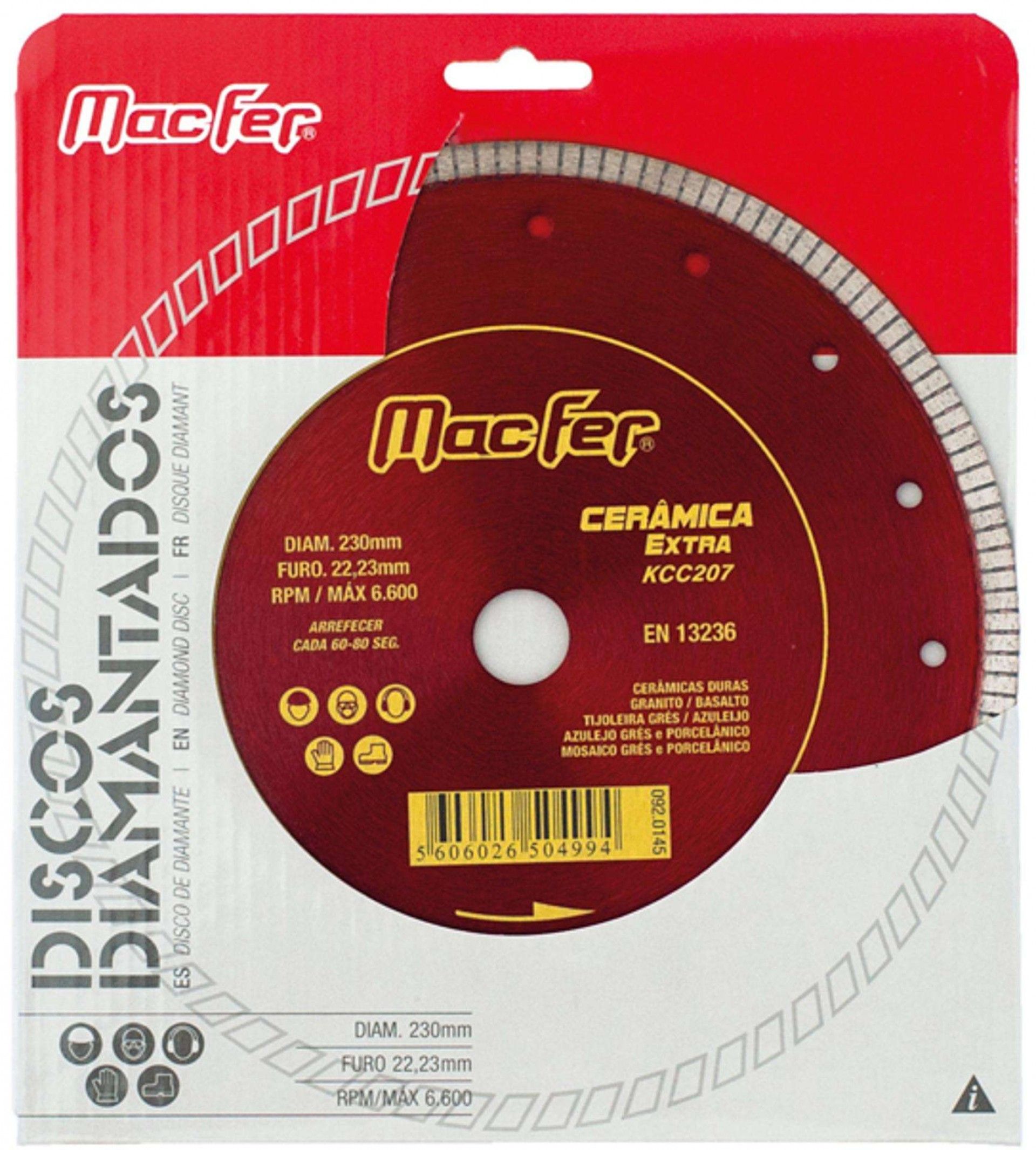 Disco diam. MacFer Cerâmica Extra KCC207 115mm refª 092.0141 MACFER