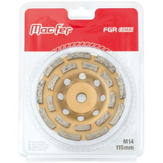Mó diam. p/ usos gerais MacFer FGR Combi M14 115mm refª 092.0131 MACFER Mó diam. p/ usos gerais MacFer FGR Combi M14 115mm refª 092.0131 MACFER
