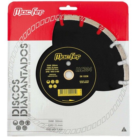 Disco diamantado 450mm Segmentado Laser LLC304 refª 092.0118 MACFER Disco diamantado 450mm Segmentado Laser LLC304 refª 092.0118 MACFER