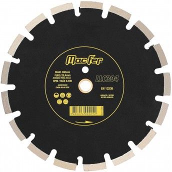 Disco diamantado 450mm Segmentado Laser LLC304 refª 092.0118 MACFER Disco diamantado 450mm Segmentado Laser LLC304 refª 092.0118 MACFER
