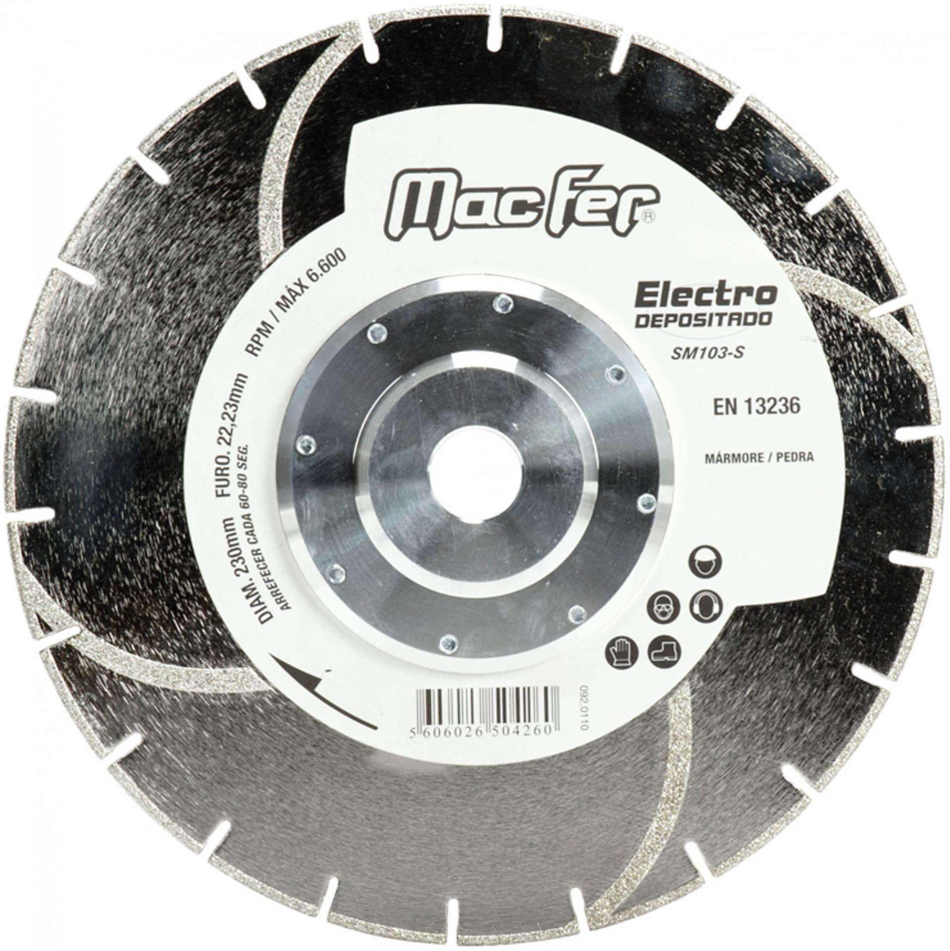 Disco diam. MacFer Electrodepositado SM103-S 230mm refª 092.0109 MACFER