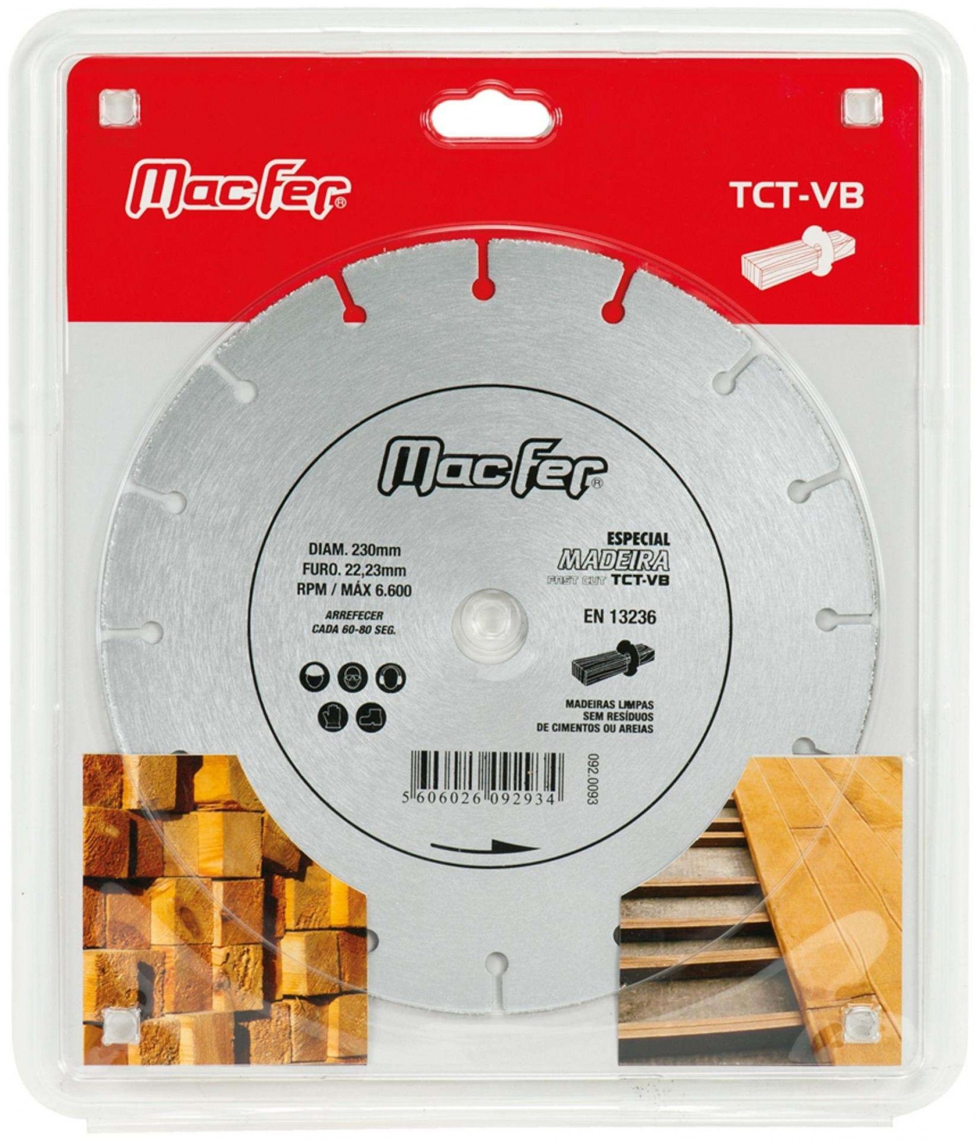 Disco diam. p/ madeira MacFer TCT-VB 125mm refª 092.0092 MACFER