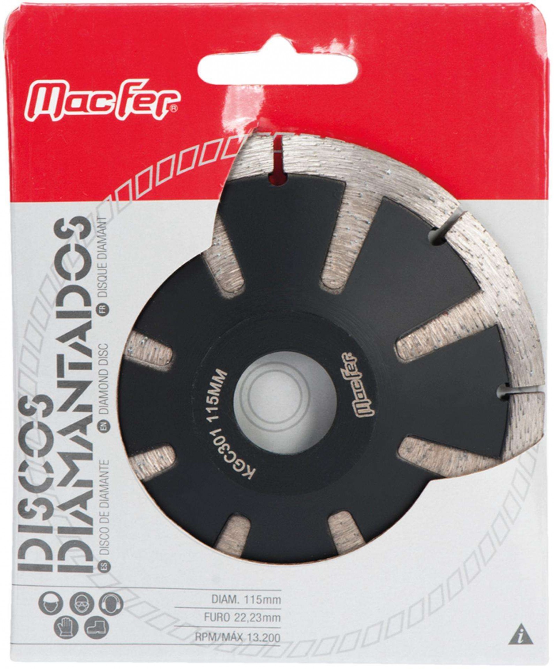 Disco diam. côncavo MacFer KGC301 115mm refª 092.0067 MACFER