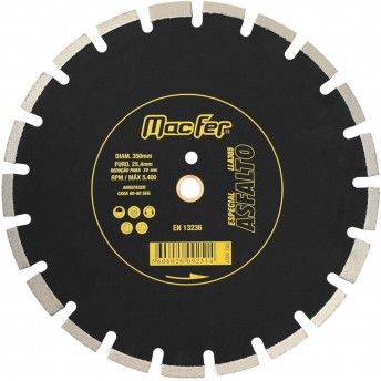 Disco diam. MacFer Especial Asfalto Laser LLA305 350mm ref. 092.0051 MACFER