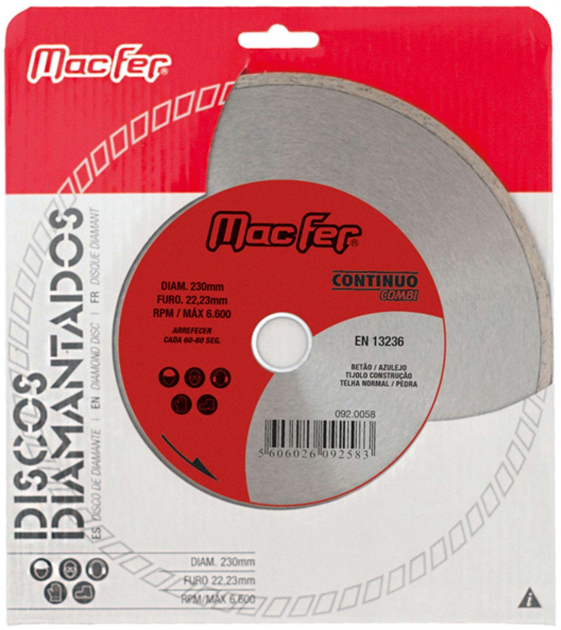 Disco diam. MacFer Contínuo Combi 115mm refª 092.0055 MACFER