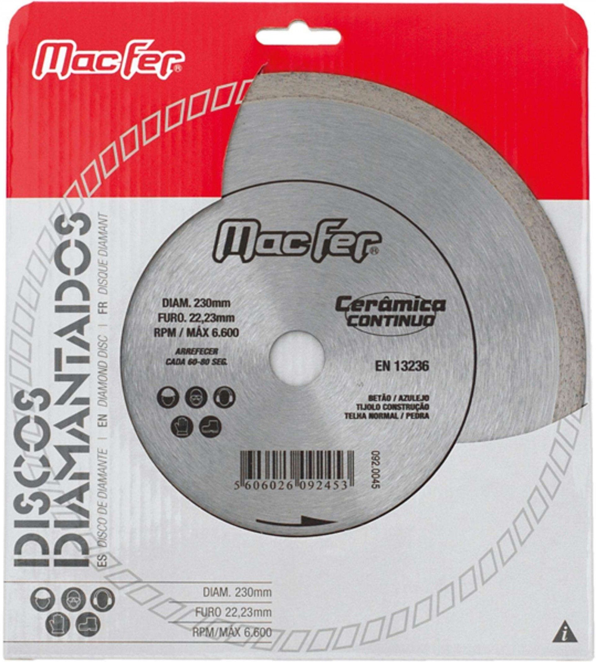 Disco diam. MacFer Cerâmica Contínuo 200mm refª 092.0046 MACFER